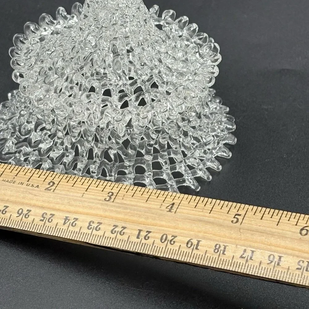 Vintage Hand Blown Ornate Glass Wedding Cake Topper Wedding Bells Heart 7”